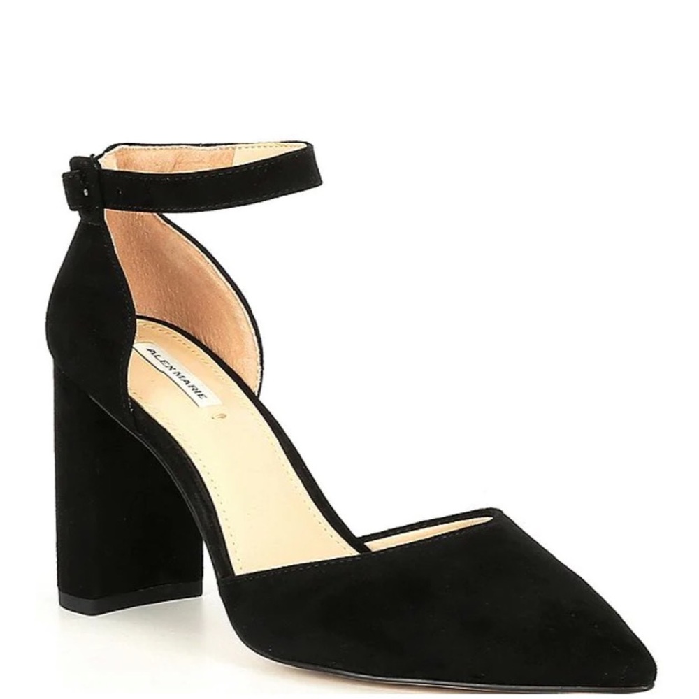 clarks block heel pumps